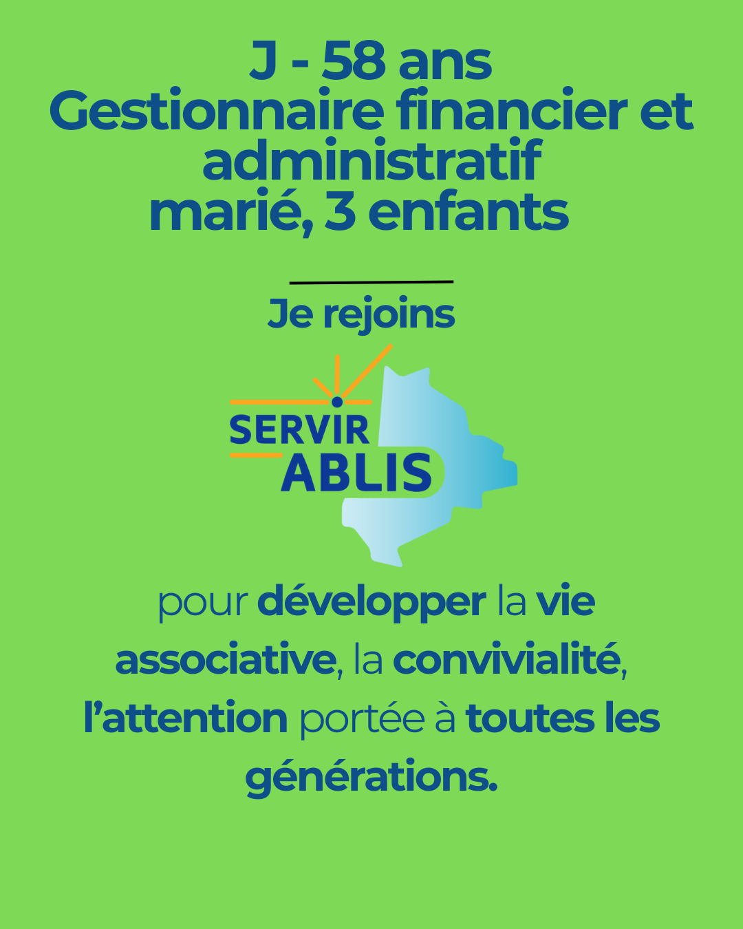 J - 58 ans Gestionnaire financier et administratif marié, 3 enfants   pour servir Ablis