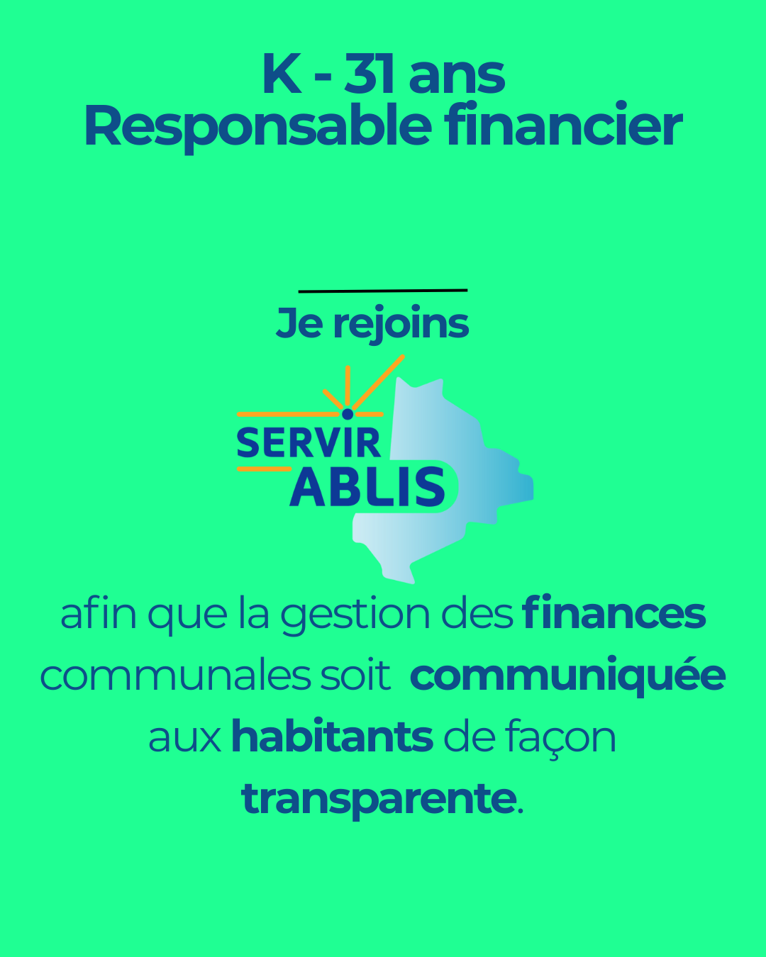 K - 31 ans Responsable financier pour servir Ablis