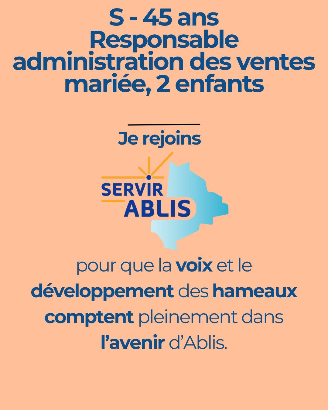 S - 45 ans Responsable administration des ventes mariée, deux enfants pour servir Ablis
